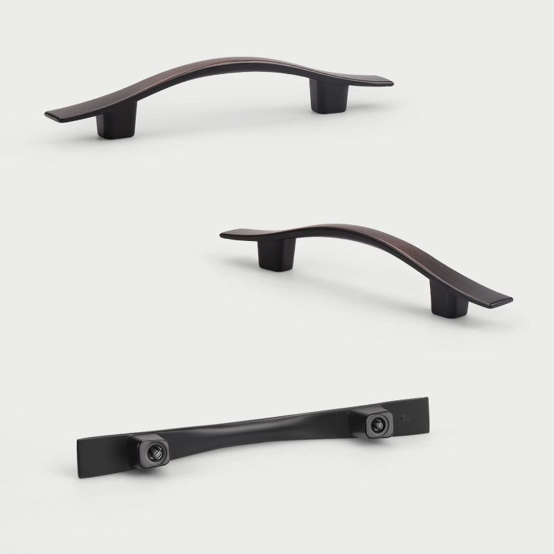 KNOBWELL 10 Pack 3 in Oil Rubbed Bronze Cabinet Pulls, Brushed Bronze Drawer Pulls for Cabinet and Cupboard, Vintage Curved Cabinet Handles - Image 5